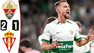 Elche vs Sporting Gijón 21 Resumen  LaLiga 2  20242025 [upl. by Cumine]