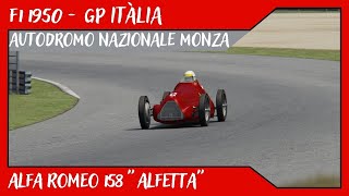 F1 1950  GP ITÀLIA  Autodromo Nazionale Monza  Alfa Romeo 158 quotAlfettaquot  7 [upl. by Geerts]