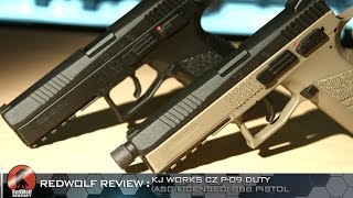 KJ Works CZ P09 Duty ASG Licensed GBB Pistol  RedWolf Airsoft RWTV [upl. by Bea939]