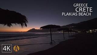 Sunset Walk on Plakias Beach along Thundering Majestic Waves Crete Greece  4K UHD [upl. by Nahsin]