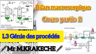 Bilan macroscopique cours partie 2 les opérations unitaires distillation absorption vaporeseur [upl. by Alick233]