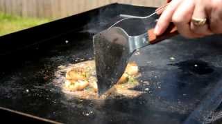 How to cook hibachi style Ginger Scallops Blackstone griddle [upl. by Aistek551]