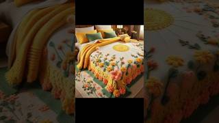 crochet bedsheets designhow to make crochet flow  shorts [upl. by Ynnaj]