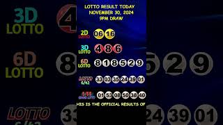 Lotto Result November 30 2024 9pm Draw shorts [upl. by Orapma]