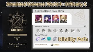 Honkai StarRail Simulated Universe World 8  Nihility Path [upl. by Gerrilee]