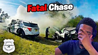 Woman STEALS Police Car goes on a 125 MPH Chase loses control in FATAL Crash  REACTION [upl. by Tressa104]