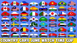 Country Cars  June Watch Time Cup 2024  56 Countries [upl. by Nosnah]