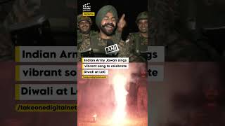 Indian Army Jawan sings vibrant song to celebrate Diwali at LoC [upl. by Leksehcey]