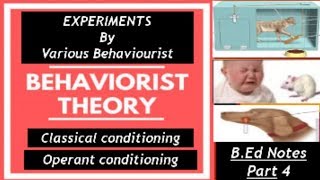 BehaviourismClassical operant conditioningThorndike Skinner Pavlov [upl. by Anawaj]