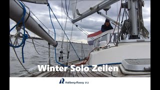 Hallberg Rassy 312 Winter Solo Zeilen Markermeer 16 maart 2024 [upl. by Itsrejk]