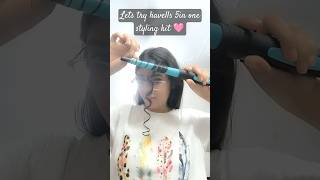 Lets try havells 5 in one styling kit  चलो आज हम हैवल्स ५ इन १ स्टाइलिंग kit hairstyle curls [upl. by Fahy]