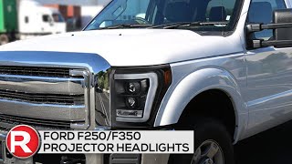 SpecD Projector Headlights Ford F250  F350 LED DRL 20112016  Reviews and Specs [upl. by Neiv]