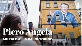 Torino murale per Piero Angela sulla sede Rai Alberto Angela quotNon se lo sarebbe mai immaginatoquot [upl. by Nich28]