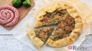 Torta salata con broccoli e salsiccia  Ricettait [upl. by Melliw]