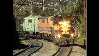 Diesel locomotives including GM streamliners  no4168 freight  Cowan bank  September 2004 [upl. by Ive621]