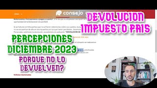 Cuando DEVUELVEN las Percepciones Diciembre 2023  DEVOLUCION IMPUESTO PAIS AFIP [upl. by Press]