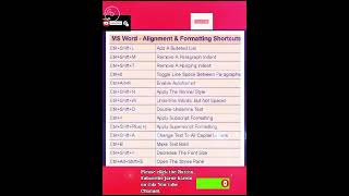 Ms word Alignment amp Formatting Shortcut shortcutkeys computer pleasesubscribemychannel word [upl. by Asirram]