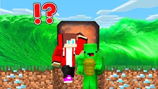 Security Poison Tsunami VS JJ and Mikey in Secret Bunker in Minecraft  Maizen bunker house base [upl. by Lleuqram]