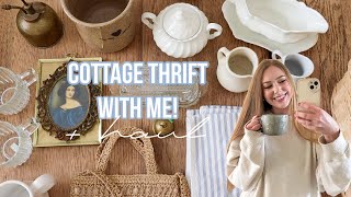 HUGE COTTAGE THRIFT WITH ME AT GOODWILL 2024  THRIFTING FOR HOME DECOR  how I style my finds [upl. by Lombardy]