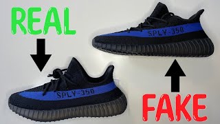 REAL VS FAKE ADIDAS YEEZY BOOST 350 V2 DAZZLING BLUE SNEAKERS [upl. by Hubert]