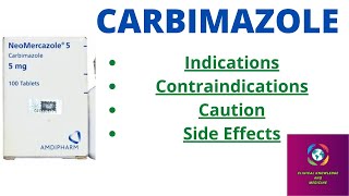 Tab Carbimazole 51015mg  Indications Contraindications Cautions and Side Effects [upl. by Henrion408]