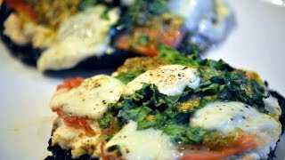 Reel Flavor  Prosciutto amp Pesto Portabella Pizzas [upl. by Eeldivad]