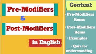 Premodifiers and postmodifiers in English [upl. by Alyse839]