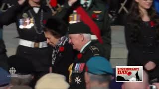 Vice Regal Salute  Canada Remembrance Day 2014 Princess Anne [upl. by Eigger]