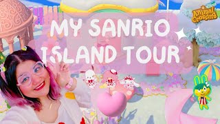 my fivestar SANRIO island tour  animal crossing new horizons 🌸pastel sanrio aesthetic theme 🏝️ [upl. by Acireh424]