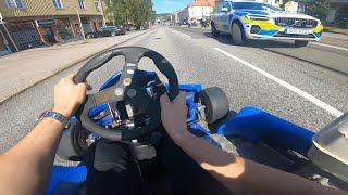 Gokart Police Chase  Brodalen Motorcycle Meet 2023 Sweden [upl. by Ilocin]