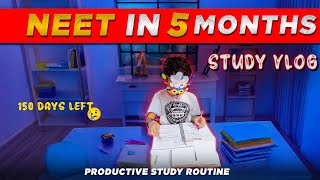 STUDY VLOG✨  5 MONTHS LEFT FOR NEET🫠 neet [upl. by Meridel]