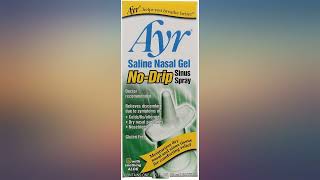 Ayr Saline Nasal Gel NoDrip Sinus Spray075 Ounce Quantity of 5 review [upl. by Nojram]