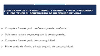 ¿Qué grado de consanguinidad y afinidad con el Asegurado puede tener el Beneficiario de un Seguro de [upl. by Lydon2]