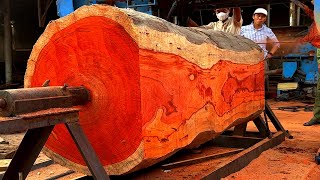 Turning Expensive Redwood Into Million Dollar Art  Working with Giant Redwood Lathe [upl. by Norok]