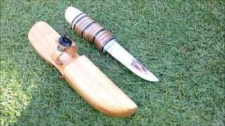 How to make a wooden sheath for a Scandinavian Puukko knife [upl. by Annoit]