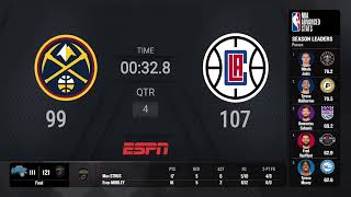 Denver Nuggets  Los Angeles Clippers Live Scoreboard  NBA on ESPN [upl. by Enenstein]