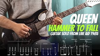 Queen  Hammer to Fall  Solo Tab  Live Aid  Guitar Lesson wTabs shorts [upl. by Aytida]