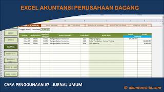 Excel Akuntansi Perusahaan Dagang 7  Pencatatan Jurnal Umum [upl. by Roseann]