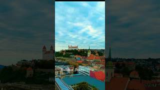 🇸🇰Drone Footage Captures Stunning Views Of Bratislavas Historic Old Town In Slovakia drone short [upl. by Nohs]