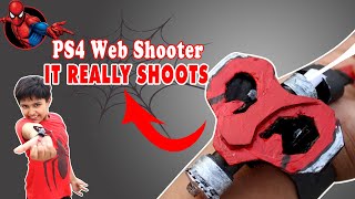 How to make Spiderman PS4 Web shooter that REALLY SHOOTS  Easy cardboard functional web shooter [upl. by Ledah]