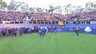 1st Tee Atmosphere  Ryder Cup 2014 [upl. by Ramey]