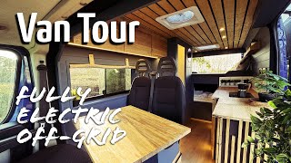 VAN TOUR  Fully ELECTRIC OFFGRID 4 Berth camper  XLWB Peugeot Boxer Dory [upl. by Aldred]