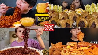 Mukbang asmr of delicious food with delicious big plates [upl. by Anircam]