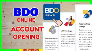 BDO Online Account Opening Mag Bukas ng BDO Bank Account Online Lang  BDO Sign Up Register [upl. by Atiuqel]