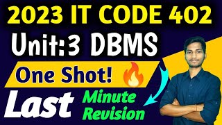 Last Minute Revision DBMS  CLASS 10 IT CODE 402  Database Management System Important Notes [upl. by Durr372]