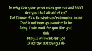 Elliott Yamin  Wait For You Lyrics HD [upl. by Leontyne]