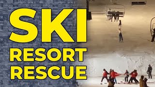 Skier Rescued After Dangling From Chairlift [upl. by Kcim]