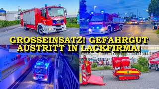 FREISETZUNG VON GEFAHRGUT IN FIRMA  GROSSEINSATZ  GEFAHRGUTZUG  EINSATZFAHRTEN  FEUERWEHR [upl. by Avonasac]