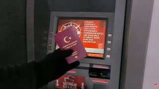 Ziraat Bankası ATMden Pasaport Değerli Kağıt Bedeli Ödeme [upl. by Wahlstrom21]