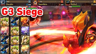 G3 Siege  cookie 4 star snipes  Chevalier vs SuperNova vs haVoc  summonerswar [upl. by Eveivenej682]